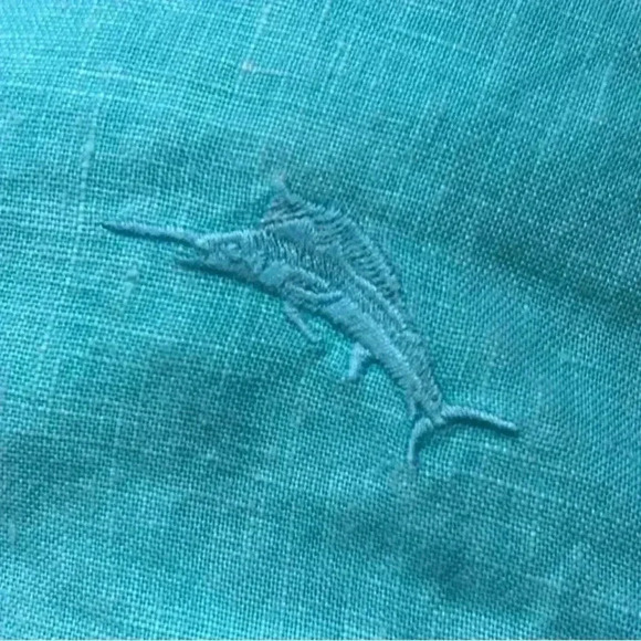 Tommy Bahama Linen Blue Button Up Shirt Long Sleeve Adult 3XL - Picture 14 of 14